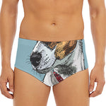 Drawing Jack Russell Terrier Print Men's Triangle Swim Briefs