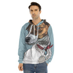 Drawing Jack Russell Terrier Print Men's Velvet Pullover Hoodie