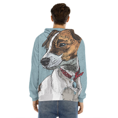 Drawing Jack Russell Terrier Print Men's Velvet Pullover Hoodie
