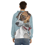 Drawing Jack Russell Terrier Print Men's Velvet Pullover Hoodie