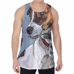 Drawing Jack Russell Terrier Print Men's Velvet Tank Top