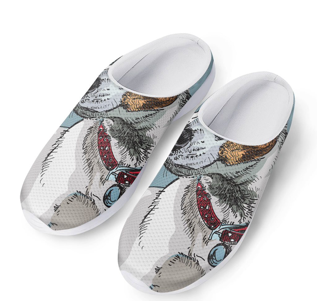 Drawing Jack Russell Terrier Print Mesh Casual Shoes
