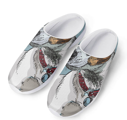 Drawing Jack Russell Terrier Print Mesh Casual Shoes