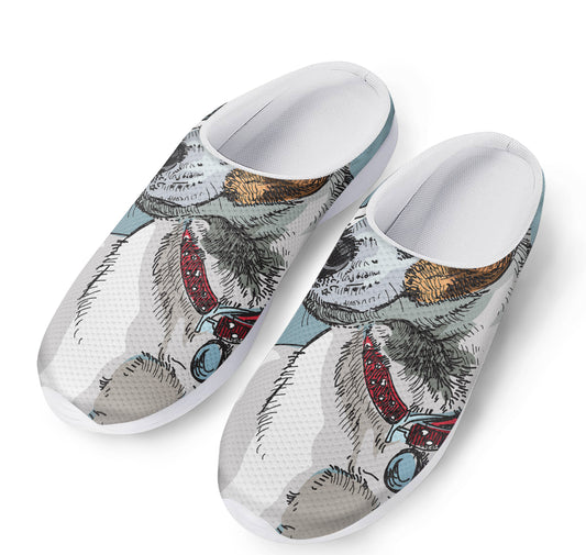 Drawing Jack Russell Terrier Print Mesh Casual Shoes