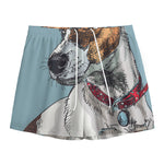 Drawing Jack Russell Terrier Print Mesh Shorts