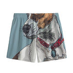 Drawing Jack Russell Terrier Print Mesh Shorts