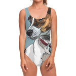 Drawing Jack Russell Terrier Print One Piece Swimsuit