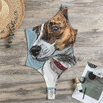 Drawing Jack Russell Terrier Print One Shoulder Bodysuit