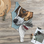 Drawing Jack Russell Terrier Print One Shoulder Bodysuit