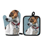 Drawing Jack Russell Terrier Print Oven Mitt And Pot Holder Set