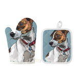 Drawing Jack Russell Terrier Print Oven Mitt And Pot Holder Set