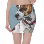 Drawing Jack Russell Terrier Print Pencil Mini Skirt