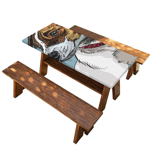 Drawing Jack Russell Terrier Print Picnic Table Cover