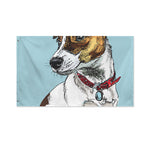 Drawing Jack Russell Terrier Print Polyester Flag