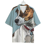 Drawing Jack Russell Terrier Print Rayon Hawaiian Shirt