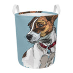 Drawing Jack Russell Terrier Print Round Laundry Basket