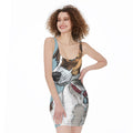Drawing Jack Russell Terrier Print Sleeveless Bodycon Dress