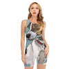 Drawing Jack Russell Terrier Print Sleeveless One Piece Swimsuit