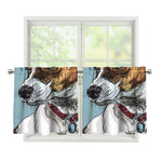 Drawing Jack Russell Terrier Print Tier Curtains