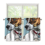Drawing Jack Russell Terrier Print Tier Curtains