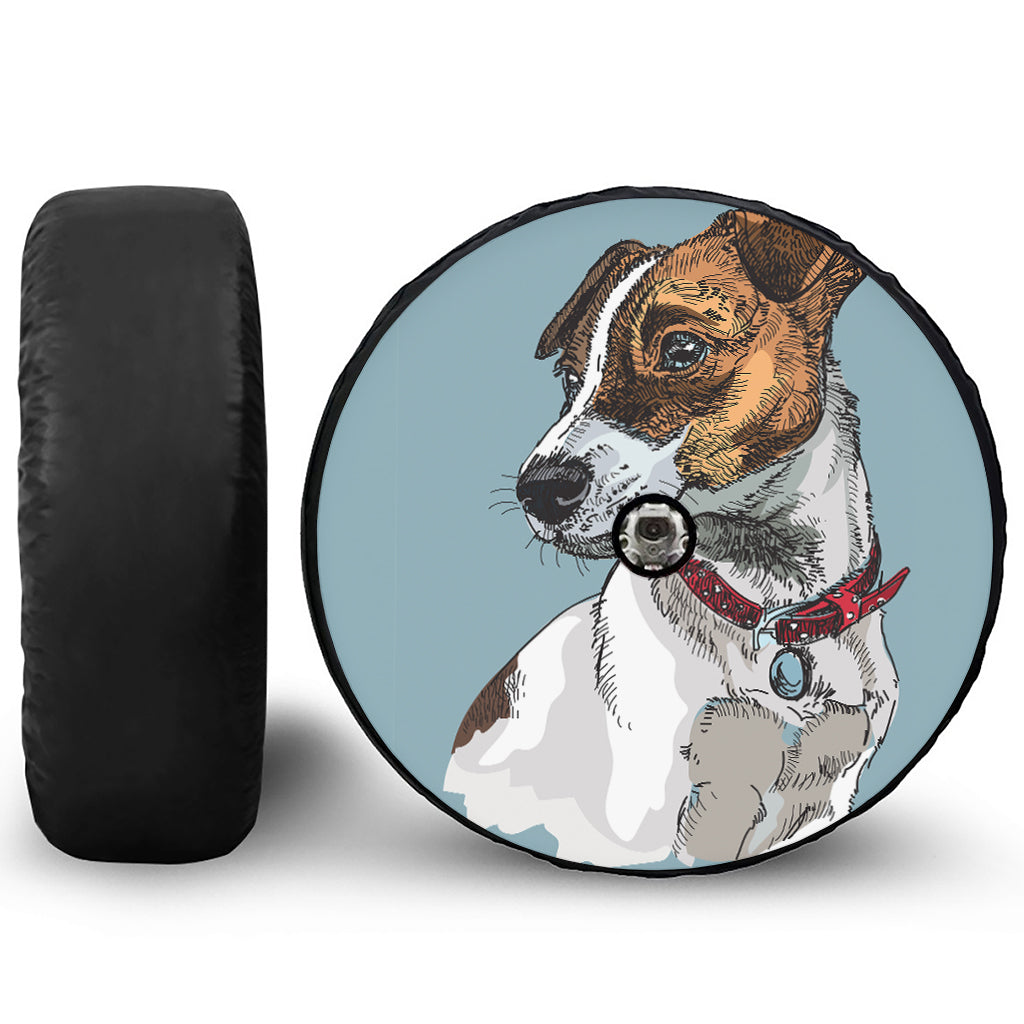 Drawing Jack Russell Terrier Print Tire Cover With Camera Hole