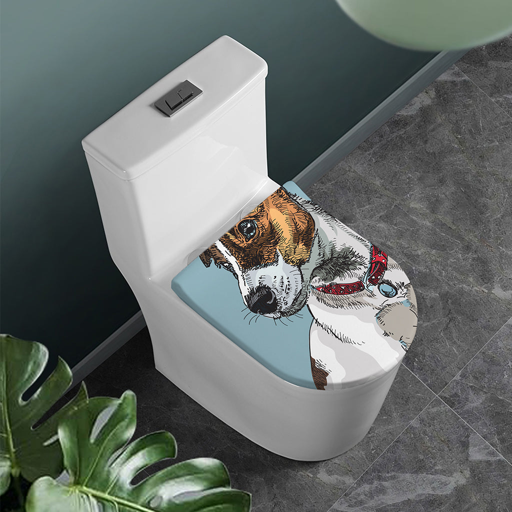 Drawing Jack Russell Terrier Print Toilet Lid Cover