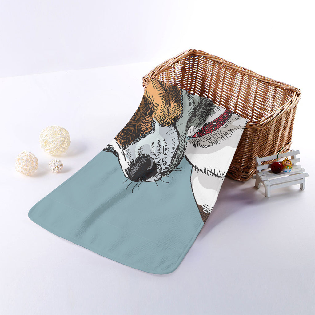 Drawing Jack Russell Terrier Print Towel
