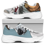 Drawing Jack Russell Terrier Print White Chunky Shoes