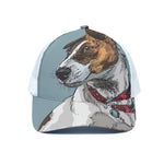 Drawing Jack Russell Terrier Print White Mesh Trucker Cap