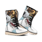 Drawing Jack Russell Terrier Print Winter Boots