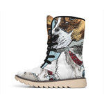 Drawing Jack Russell Terrier Print Winter Boots
