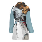 Drawing Jack Russell Terrier Print Women's Bathrobe
