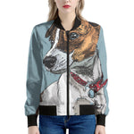 Drawing Jack Russell Terrier Print Women's Bomber Jacket