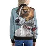 Drawing Jack Russell Terrier Print Women's Bomber Jacket