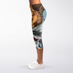 Drawing Jack Russell Terrier Print Women's Capri Leggings