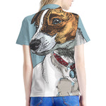Drawing Jack Russell Terrier Print Women's Polo Shirt