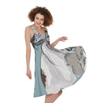 Drawing Jack Russell Terrier Print Women's Sleeveless Dress