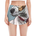 Drawing Jack Russell Terrier Print Women's Split Running Shorts