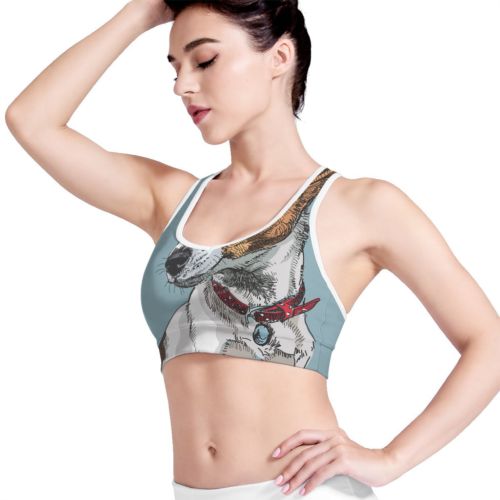 Drawing Jack Russell Terrier Print Women's Sports Bra