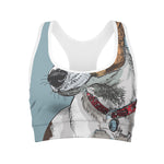 Drawing Jack Russell Terrier Print Women's Sports Bra