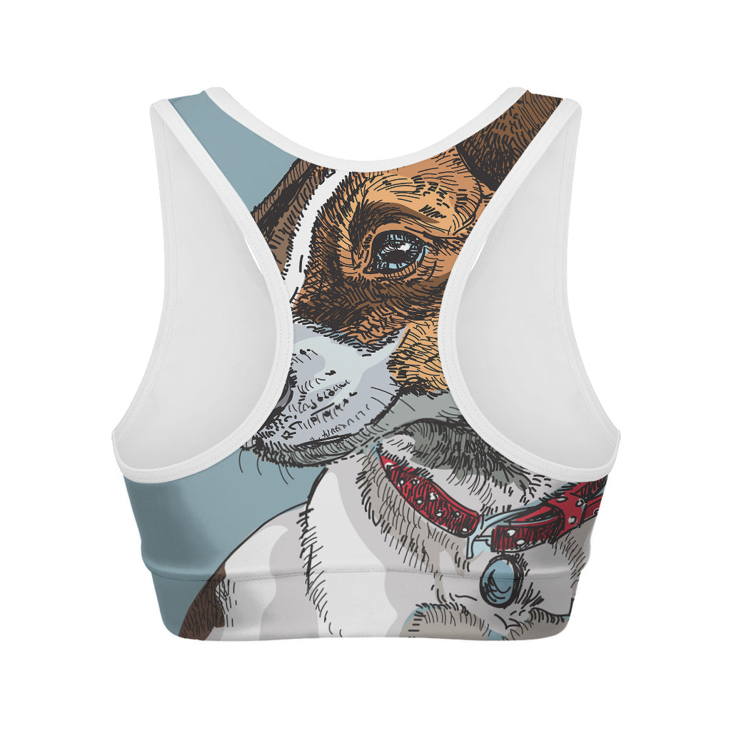 Drawing Jack Russell Terrier Print Women's Sports Bra