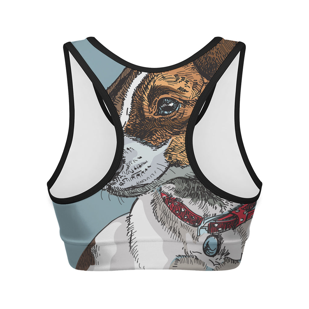 Drawing Jack Russell Terrier Print Women's Sports Bra