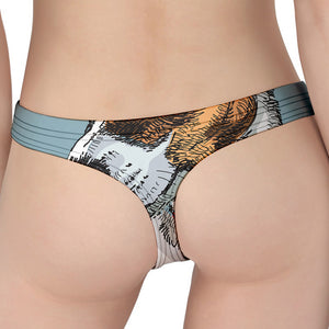 Drawing Jack Russell Terrier Print Women's Thong