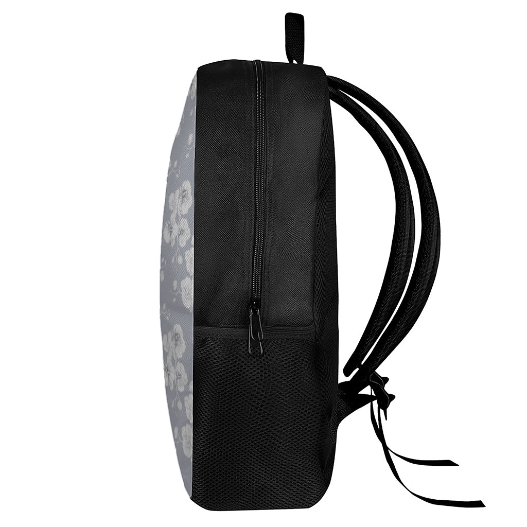 Drawing Orchid Pattern Print 17 Inch Backpack