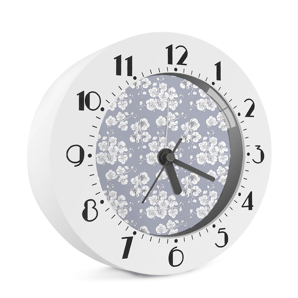 Drawing Orchid Pattern Print Alarm Clock