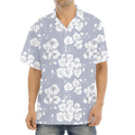 Drawing Orchid Pattern Print Aloha Shirt