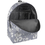 Drawing Orchid Pattern Print Backpack