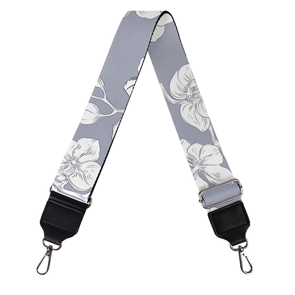 Drawing Orchid Pattern Print Bag Strap