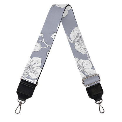 Drawing Orchid Pattern Print Bag Strap