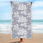 Drawing Orchid Pattern Print Beach Towel